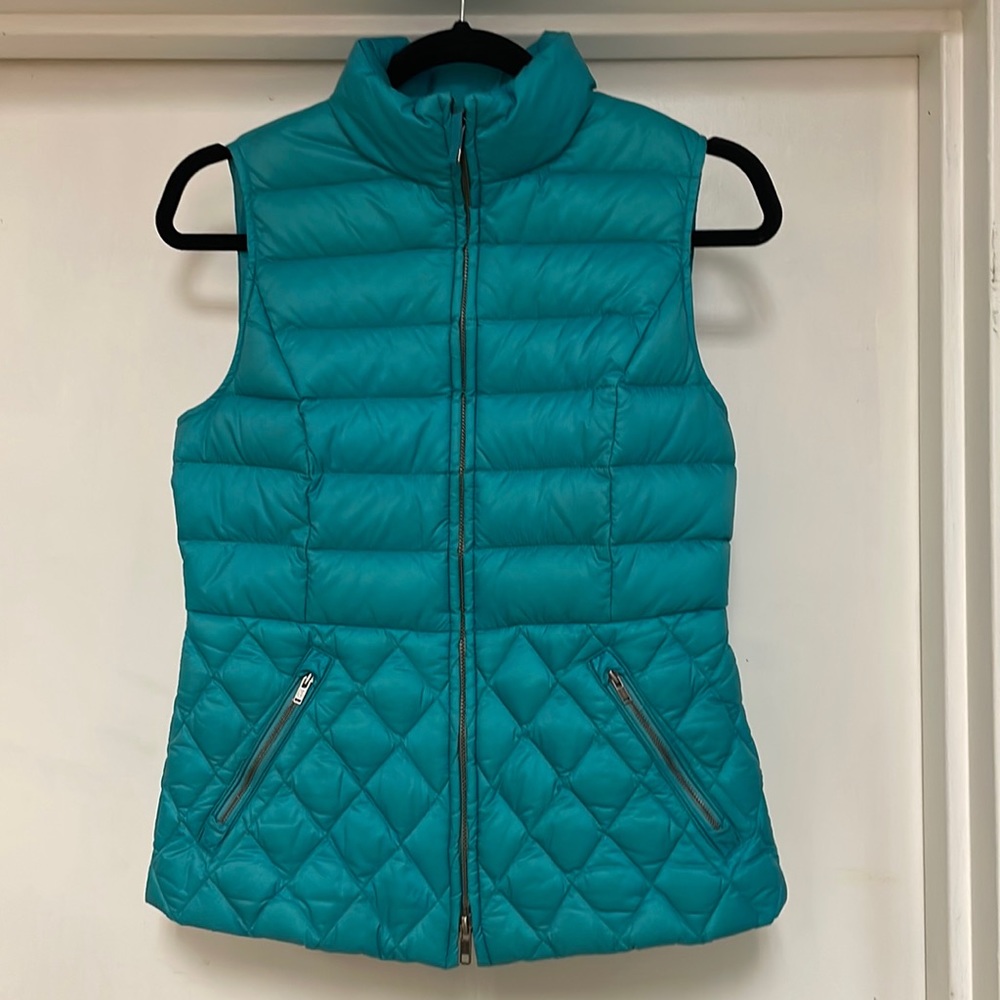 Turquoise Talbots Down Puffer Zip up Vest